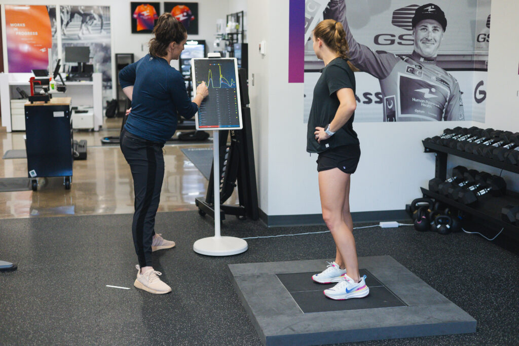 Steph Ham doing a Force Plate test  at Human Powered Health