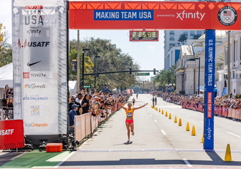 Dakotah Crossing the Finish Line at the U.S. Team Trials