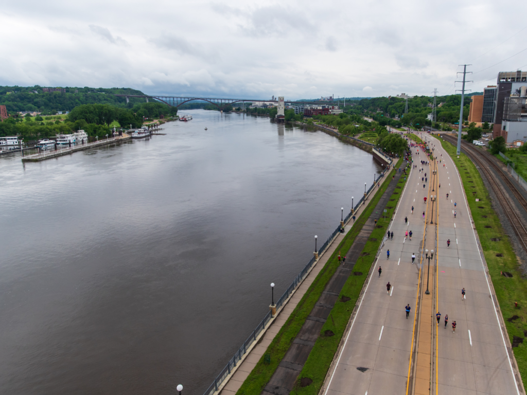 Half Marathon Course Along the Mississippi River